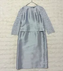 SOIR DOLCE 東京ソワール エレガントなシャンタン素材のワンピース 東京ソワール ソワールドルチェ ツーピース風ワンピース 9号 マザーズドレス フォーマル セレモニー レース袖 シャンタン 結婚式 入学式 卒業式 上品