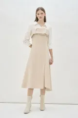 23年 The HANDSOME MINE ONE PIECE ブラウス レイヤードフィット イタリア 生地 ゲストルック 終わり