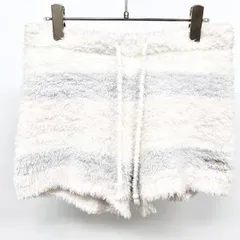 古着 ジェラートピケ ルームウェア 部屋着 ショートパンツ もこもこ ボーダー ストレッチ ポリ等 F オフホワイト 白系×ピンク×紫 レディース