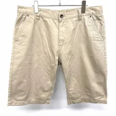 【中古】[印象B] トゥウェンティワン メン TWENTYONE MEN テーパードチノショーツ ショートパンツ ハーフパンツ 無地 綿100% 34 ベージュカーキ メンズ