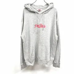 【中古】[印象AB] BEN DAVIS ベンデイビス スウェット / プルオーバー / パーカー レディース L ヘザーグレー×レッド 杢グレー 綿100% Vガゼット ロゴプリント サイドリブ 裏毛 長袖のサムネイル