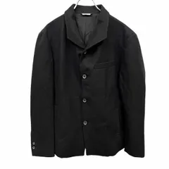 【中古】[印象AB] Black by VANQUISH バンキッシュ ハーフコート / ジャケット メンズ L 黒 毛×ポリ×レーヨン×アクリル ボタン留め センターベント 内ポケット×１ 少し薄手 メルトン 裏地付 無地 長袖のサムネイル