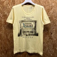 【中古】[印象BC] SHIPS JET BLUE シップス レディース S イエロー 黄色 綿100% Tシャツ フォトプリント 『Sidney Lust's / THEATRE』 英字 Uネック 半袖のサムネイル