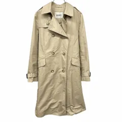 【中古】[印象AB] ROPE' ロペ トレンチコート レディース 36 ベージュ 綿×ポリ 長袖 無地 裏地付き ボタン留め 少し薄手 脇に刺繍のベンチレーションホールのサムネイル