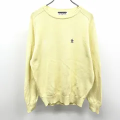 【中古】[印象B] Munsingwear Grand Slam マンシングウェア ニット / セーター メンズ M 黄色 綿100% ペンギン刺繍 フリーダムスリーブ 丸首 長袖のサムネイル