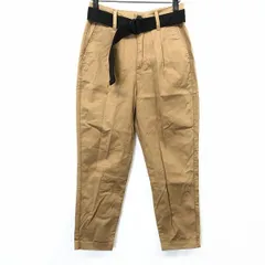 【中古】[印象AB] Bershka ベルシュカ レディース 04 ブラウンカーキ系 綿×ポリウレタン テーパードパンツ ベルト付き ダブル ストレッチ 1タック 無地 服のサムネイル