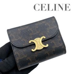 【セール中】セリーヌ 財布 トリオンフ　チェックテキスタイル&カーフスキン セール中】セリーヌ 財布 トリオンフ チェックテキスタイル&カーフ