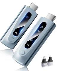 hdmi 無線 ワイヤレス hdmi 送受信機セット 0.03秒超低遅延「1080P/5G+2.4G/100m安定転送/日本技適認証取得」小型 挿すだけで使える WIFI&設定不要 映像音声同期出力 LEDディスプレイ搭載 8台増設可能 収納 8c872a56