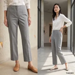 Theory セオリー【4】ビジネススラックス グレー ストレッチ生地 L相当
