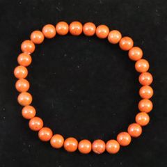 天然南紅瑪瑙 ブレスレット 4mm ボタンカット 柿子紅 四川涼山産 
