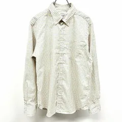 【中古】[印象A] GREEN LABEL RELAXING UNITED ARROWS シャツ メンズ M イエロー×ネイビー×ホワイト 黄色×紺×白 綿100% 胸ポケット付き チェック ボタンダウン 長袖のサムネイル