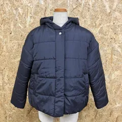 【中古】[印象BC] earth music＆ecology Natural Label レディース F ネイビー 紺 ポリエステル100% 中綿ジャケット パーカー ドットボタン留め 長袖 無地のサムネイル