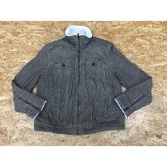 【中古】[印象BC] Eddie Bauer エディーバウアー レディース PLサイズ グレーベージュ コーデュロイジャケット ボア裏地 ハイネック ロゴ 長袖 PLのサムネイル