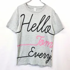 古着 TOMMY トミー S レディース(メンズ？) Tシャツ カットソー ロゴ メッセージ プリント 丸首 クルーネック 半袖 綿100% ヘザーグレー 杢灰色