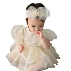 ハーフバースデー お宮参りドレス 女の子 ワンピース 冬 秋冬 セレモニー ベビー ドレス チュール ヘアバンド 赤ちゃん [germeyshop] 結婚式 1歳 100日