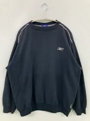 Reebok リーボック スウェット US S ネイビー 無地 ワンポイント ブランドロゴ ライン柄 長袖
