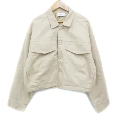 アズールバイマウジー AZUL by moussy CPOジャケット 中綿 ミドル丈 総裏地 シングルボタン S ベージュ /FF20 ■MO