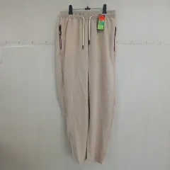 ベージュ色 麻+レーヨン ズボン