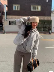 リネンヌ デイリー キルティング アウター #グレー