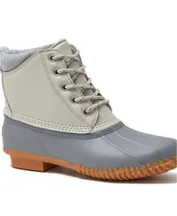 ランズエンド レディース シューズ ブーツ・レインブーツ Lands End Womens Insulated Duck Boots Pumice stonedark gray leather グレーのサムネイル