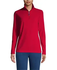 ランズエンド レディース アウター ジャケット・ブルゾン ハーフジップ フリース Lands End Womens Anyweather Fleece Quarter Zip Pullover Rich red レッド