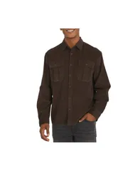 ダナ キャラン ニューヨーク メンズ トップス シャツ コーデュロイ コットン DKNY Mens Philip Cotton Corduroy Shirt Dark brown ブラウンのサムネイル