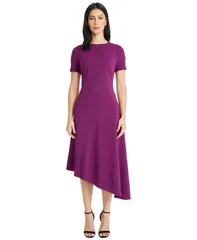 マギーロンドン レディース トップス ワンピース アシンメトリー ミディワンピース ミディ Maggy London Womens Asymmetrical Midi Dress Dark Purpl