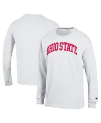 チャンピオン メンズ トップス Tシャツ Champion Mens White Ohio State Buckeyes Basic Arch Long Sleeve TShirt White ホワイト