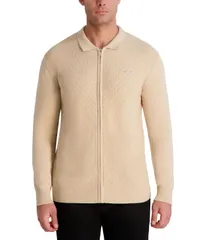 カール ラガーフェルド メンズ アウター ニット・セーター ポロシャツ セーター KARL LAGERFELD PARIS Mens Polo Sweater Naturalのサムネイル