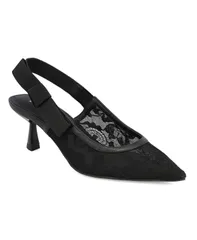 ミア レディース シューズ パンプス メッシュ ヒール MIA Womens Naida Slingback Kitten Heel Mesh Pumps Black ブラック