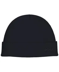 ヒューゴボス メンズ アクセサリー 帽子 ロゴ Hugo Boss Mens Waffle Logo Detail Beanie Navy ネイビー