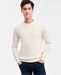 ゲス メンズ アウター ニット・セーター クルーネック セーター ロゴ GUESS Mens 3D Logo Crewneck Sweater QUICKSANDのサムネイル