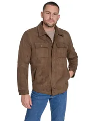 ドッカーズ メンズ アウター ジャケット・ブルゾン シャツ スエード ジャケット Dockers Mens Microsuede Shirt Jacket Chocolate チョコレート