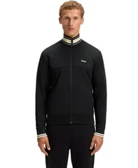 ヒューゴボス メンズ アウター パーカー・スウェット スウェット シャツ コットン Hugo Boss Mens CottonBlend ZipUp Sweatshirt Black ブラックのサムネイル