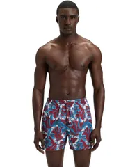 ヒューゴボス メンズ ボトムス ハーフパンツ・ショーツ プリント ショートパンツ Hugo Boss Mens Seasonal Print Fully Lined Swim Shorts Medium Red レッド