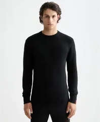 スコッチアンドソーダ メンズ アウター ニット・セーター クルーネック セーター SCOTCH SODA Mens Solid Crewneck Sweater Meteoriteのサムネイル