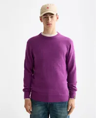 スコッチアンドソーダ メンズ アウター ニット・セーター クルーネック セーター SCOTCH SODA Mens Solid Crewneck Sweater Gloxiniaのサムネイル