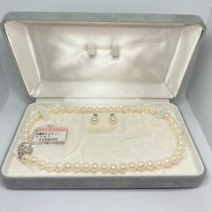 テリ良好】パール ネックレス ピアス セット 7.0mm-7.5mm 保証書 