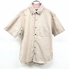 【中古】[印象B] BEAMS ビームス オックスフォードシャツ メンズ S 茶系 ヘザーブラウン×ヘザーピンク 綿100% コットン ロングテール 半袖 ボタンダウン 無地 胸ポケットのサムネイル