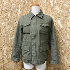 【中古】[印象BC] on the couch オンザカウチ レディース M グリーンカーキ系 綿100% フィールドジャケット ドットボタン×ジップ フライフロント 無地 長袖のサムネイル