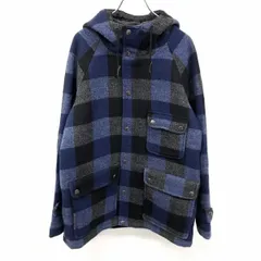 【中古】[印象B] BACK NUMBER バックナンバー ハーフコート / ジャケット / パーカー メンズ M ブルー 青 ウール×ポリ 裏地付き ハイネックフード ウエストの内側に調節紐 ラグランスリーブ 内ポケット無し ドットボタン×ジップ留め 長袖のサムネイル