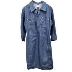【中古】[印象AB] Levi's Engineered Jeans プルオーバー / ワンピース レディース M ブルー 綿×ポリ デニムシャツ スリムフィット サイドファスナー 7分袖のサムネイル