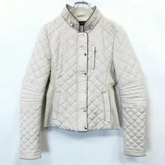 古着 ZARA WOMAN ザラウーマン S レディース タイトシルエット 中綿 キルティング ジャケット 長袖 ポリ×ナイロン ライトグレーベージュ系