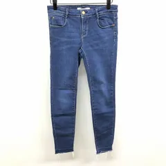 古着 ザラ ZARA TRAFALUC スキニーデニム パンツ ジーンズ ジーパン テーパード ストレッチ USED加工 カットオフ -×4 ブルー 青 レディース