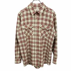 【中古】[印象AB] JANERIVER BY ASICS ジェーンリバー バイ アシックス シャツ レディース M レッド 赤×ベージュ×緑 ポリ×毛 両胸フラップポケット 微起毛 チェック 長袖のサムネイル