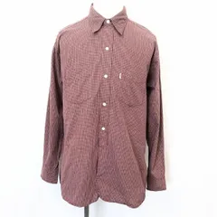 【中古】[印象AB] LEVI'S リーバイス 長袖チェックシャツ / トップス メンズ M レッドなど 赤など 綿100% コットン チンストラップ付き 両胸ポケットのサムネイル