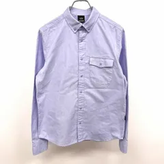 【中古】[印象AB] TIGORA ティゴラ オックスフォードシャツ メンズ S ネイビー 紺 綿×ポリ 無地 ウエストのサイドにロゴタグ ドットボタン留め フラップ付き胸ポケット ボタンダウン 長袖のサムネイル