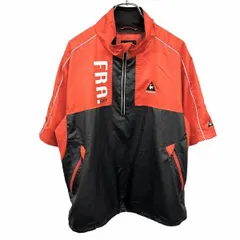 古着 le coq sportif GOLF COLLECTION ゴルフ プルオーバージャケット ハーフジップ メッシュ裏地 半袖 ポリ100% M オレンジ メンズ