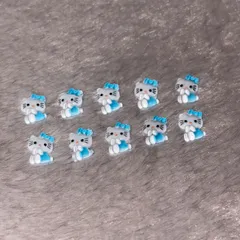 ネイルパーツ/サンリオ/キティ/水色10個セット㉑
