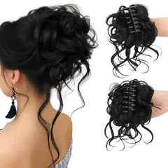 Alpha Depot お団子 ウィッグ お団子ヘア まとめ髪 クリップ アレンジ 大きめ 部分 和装 痛くなりにくい かわいい お洒落 つけ毛 ボリューム 簡単 カール まとめ アップ シニヨン かつら ヘア 巻き 盛り 華やか 【ライトブラウン 茶髪】 